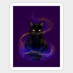 Enchanted Magical Black Cat Sticker